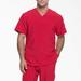 Dickies Men's Eds Essentials V-Neck Scrub Top - Red Size XS (DK635)