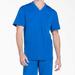 Dickies Men's Dynamix V-Neck Scrub Top - Royal Blue Size 5Xl (DK640)