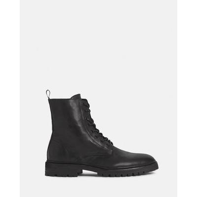 Mens Black Tobias Lace-up Leather Ankle Boots 9 - Black - AllSaints Boots