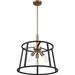 Nuvo Lighting 66642 - 3 Light Matte Black Matte with Copper Brushed Brass Accents Pendant (CHASSIS 3 LIGHT PENDANT)