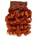 hair2heart Clip in Extensions Kunsthaar Gewellt - 8 tlg. 130g Kupferrot