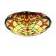 Tiffany Style Ceiling Lights Flush Mount, Vintage Stained Glass Hallway Ceiling Lamp, E27 Bulb Retro Round Shade Ceiling Lighting Fixtures for Bedroom Living Room,B,50cm