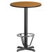 24'' Round Natural Laminate Table Top with 22'' x 22'' Bar Height Table Base and Foot Ring - Flash Furniture XU-RD-24-NATTB-T2222B-3CFR-GG