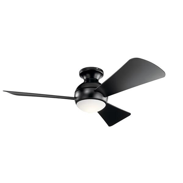 Kichler Lighting Sola 44 Inch Flush Mount Fan with Light Kit - 330151SBK