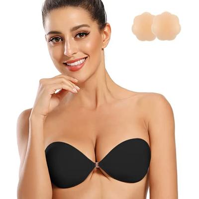Niidor Adhesive Bra Strapless Sticky Invisible Push Up Silicone Bra For  Backless Dress With Nipple Covers