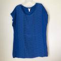 J. Crew Tops | J. Crew | Eyelet - Front Linen T-Shirt | Color: Blue | Size: S