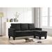 Black Sectional - Bolt Furniture 77" Wide Velvet Reversible Sofa & Chaise Velvet | 33 H x 77 W x 52 D in | Wayfair 0512-SCH