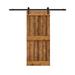 Barn Door - Calhome Paneled Wood Mid-Bar Series Diy Barn Door w/ Installation Hardware Kit Wood in Brown | 84 H x 30 W in | Wayfair