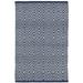 Blue/Navy 30 x 0.25 in Indoor/Outdoor Area Rug - Dash and Albert Rugs Diamond Geometric Hand-Woven Flatweave Navy/Ivory Indoor/Outdoor Area Rug | Wayfair