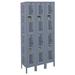 Hallowell Heavy Duty 2 Tier 3 Wide Gym Locker Metal in Gray/Black | 78 H x 45 W x 18 D in | Wayfair U3588-2HDV-HG