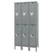 Hallowell Premium 2 - Tier 6 - Section Locker Metal in Gray/White/Brown | 66 H x 36 W x 15 D in | Wayfair U3256-2A-HG