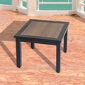 Andover Mills™ Abordale Metal Outdoor Side Table Metal in Brown/Gray | 15.7 H x 18.5 W x 18.5 D in | Wayfair AA906A3EEC36425BAD849697EBB2DCA3