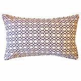 World Menagerie Hitesh Cotton Lumbar Pillow Polyester/Polyfill/Down/Feather/Cotton in Black | 12 H x 20 W in | Wayfair