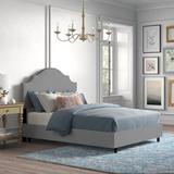 Kelly Clarkson Home Hallie Upholstered Low Profile Standard Bed Metal/Linen in Black/Brown | 54 H x 74 W x 87 D in | Wayfair