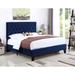 Etta Avenue™ Kayden Tufted Low Profile Standard Bed Upholstered/Polyester in Blue | 54.7 H x 57.5 W x 81.2 D in | Wayfair