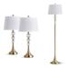 Rosdorf Park Bernaldo 3 Piece Floor & Table Lamp Set Metal/Fabric/Crystal in Yellow | 61 H x 15 W x 15 D in | Wayfair