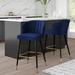 Orren Ellis Kayliah 27.3" Bar Stool Upholstered/Velvet/Metal in Blue | 36.5 H x 20 W x 21 D in | Wayfair 782DFBAB130E47C6A3EEEADC4FED34F1