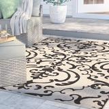 Black 48 x 0.25 in Area Rug - Winston Porter Herefordshire Oriental Tan/Indoor/Outdoor Area Rug | 48 W x 0.25 D in | Wayfair WNPR3660 39826120