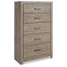 Signature Design by Ashley Culverbach 5 Drawer Chest Wood in Brown/Gray | 54.4 H x 33.5 W x 15.4 D in | Wayfair B070-46