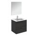 Orren Ellis Alejandro 24" Wall-Mounted Single Bathroom Vanity Set w/ Mirror Wood/Ceramic in Black | 23 H x 24 W x 19 D in | Wayfair