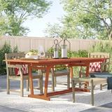 Lark Manor™ Aleha Extendable Wooden Dining Table Wood in Brown/White | 30 H x 67 W x 39 D in | Outdoor Dining | Wayfair