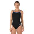 Speedo Damen Race Endurance + Solid Flyback Training Suit, Damen, 819016-976, schwarz/blau, 176