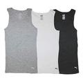 PUMA Herren Men's 3 Pack Ribbed Tank Tops Unterhemd, Weiß/Grau/Schwarz, Klein