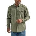 Wrangler Authentics Herren Long-Sleeve Classic Woven Shirt Hemd mit Button-Down-Kragen, Burnt Olive, Groß