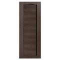 Alpha Shutters Cathedral Top Full-style Open Louver Shutters Pair Vinyl in Brown | 71 H x 18 W x 0.125 D in | Wayfair L218071035