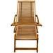 Highland Dunes Deck Outdoor Chair w/ Footrest Solid Acacia Wood Wood/Solid Wood in Brown/White | 27 H x 28 W x 59 D in | Wayfair