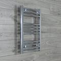 companyblue 400mm Wide Chrome Heated Towel Rail Radiator Curved Ladder for Stylish Bathroom (400 x 600 mm)