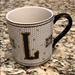 Anthropologie Kitchen | Anthropologie Letter L Coffee Mug. Regular Size. | Color: Black/Gold | Size: Os