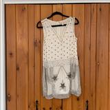 Anthropologie Dresses | Anthropologie Embellished And Scalloped Mini | Color: Silver/White | Size: 2