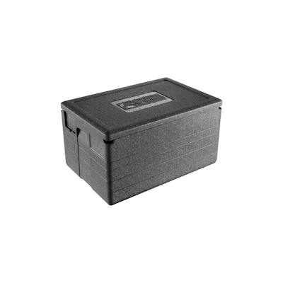 thermohauser EPP-Thermobox GN 1/1 Gastrostar schwarz, 50 L, mit Deckel und 5-farbigem Einsteckkartenset