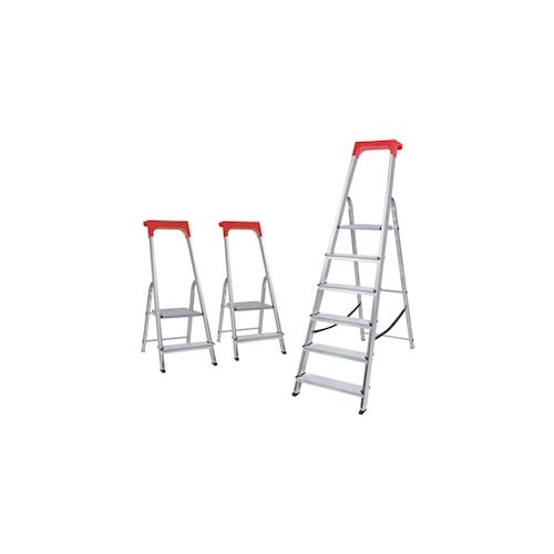 3 Alu-Stufenleitern, 2x Stufenleiter mit 2 Stufen + 1x Stufenleiter mit 6 Stufen
