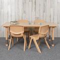 Flash Furniture Goddard 23.625"W x 47.25"L Rectangular Plastic Height Adjustable Activity Table Set w/ 4 Chairs Laminate/Metal | Wayfair