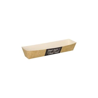 PAPSTAR 700 Snacktrays, Pappe "pure" 3,5 cm x 3,3 cm x 18,5 cm "Good Food"