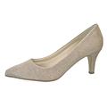 Rainbow Club Brautschuhe Brooke - Pumps, Ivory/Creme/Gold Metallic, Textil - Hochzeitsschuhe, Pfennigabsatz, Ivory/Creme/Gold Metallic, 38.5 EU