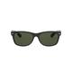 Ray-Ban Unisex New Wayfarer Sunglasses, Black Rubber Upper on Black Gloss and Green., 52 UK