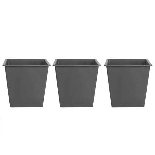 Einsatz für Pflanzkübel schwarz Kunststoff im 3er Set mit Bewässerungssystem 42 x 42 x 38 cm quadratisch Gartenzubehör