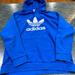 Adidas Shirts | Adidas Blue Big Trefoil Logo Hoodie Men’s Sz Large | Color: Blue/White | Size: L