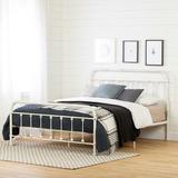 South Shore Prairie Queen Platform Bed Metal in White | 45.25 H x 64.5 W x 84 D in | Wayfair 12320