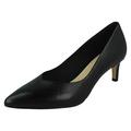 Clarks Ladies Court Shoes Laina55 Court - Black Leather - UK Size 6E - EU Size 39.5 - US Size 8.5D