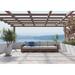 Winston Nico 4 Piece Patio Sectional w/ Sunbrella Cushions Wicker/Rattan/Sunbrella® Fabric Included in Brown/Pink/White | Wayfair NIC-4PC