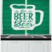 East Urban Home 2 Piece Irish Pub Funny Shakespeare Beer Drinking Words Mug Silhouette on Wooden Backdrop Kitchen Curtain Set Polyester | Wayfair
