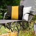 East Urban Home Boston Hockey Indoor/Outdoor Striped Throw Pillow Polyester/Polyfill blend in Black/Yellow | 18 H x 18 W x 9.5 D in | Wayfair