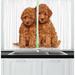 East Urban Home 2 Piece Poodle Puppies Cozily Posing on a Plain Background animal Lover Kitchen Curtain Set | 39 H x 55 W x 2.5 D in | Wayfair