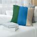 East Urban Home Milwaukee Basketball Linen Striped Pillow Cover Linen in Green/Blue/White | 16 H x 16 W x 1 D in | Wayfair
