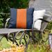 East Urban Home Detroit Baseball Indoor/Outdoor Striped Throw Pillow Polyester/Polyfill blend in Orange/Blue | 20 H x 20 W x 4 D in | Wayfair