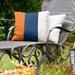 East Urban Home Houston Baseball Indoor/Outdoor Striped Throw Pillow Polyester/Polyfill blend in Orange/Blue/White | 20 H x 20 W x 4 D in | Wayfair